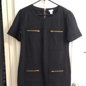 J. Crew shift/tunic dress with gold zippers